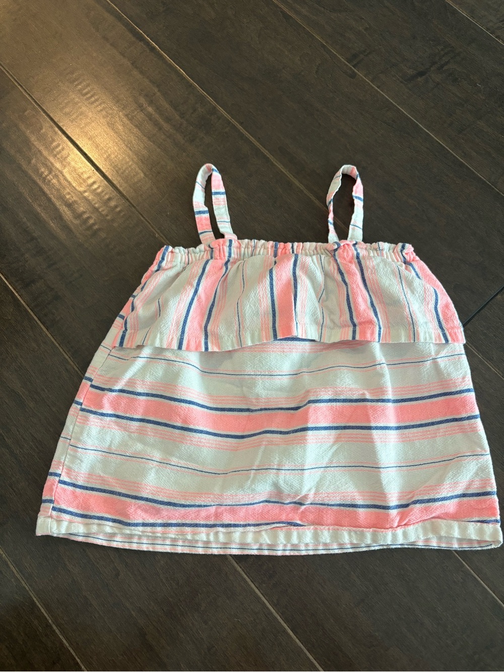 Carter's White Tank Top with Pink & Blue Stripes